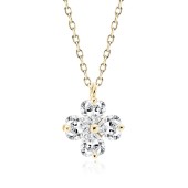Colier argint placat cu aur galben trifoi cu 4 foi cu pietre DiAmanti Z2201NG_W-DIA Colier argint placat cu aur galben trifoi cu 4 foi cu pietre DiAmanti Z2201NG_W-DIA